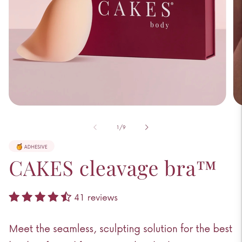 Cake Body Adhesive Bra in Honey +(DD+) sticky Adhesive Lift Strapless Bra
